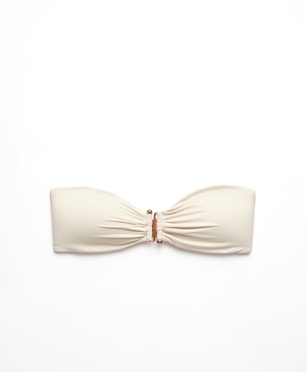 Oysho Bandeau Bikini Top Ecru | NOTESA-398