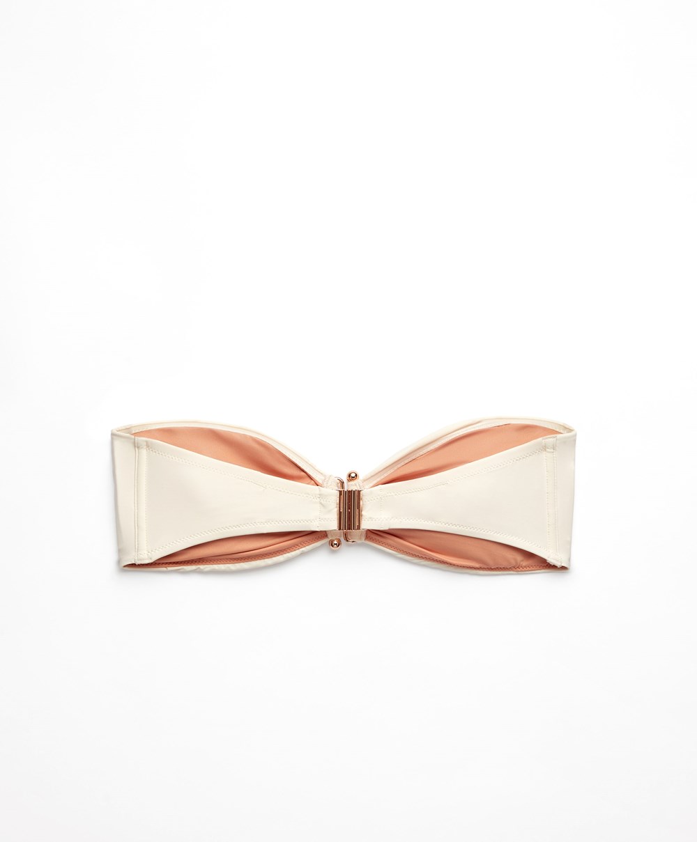 Oysho Bandeau Bikini Top Ecru | NOTESA-398