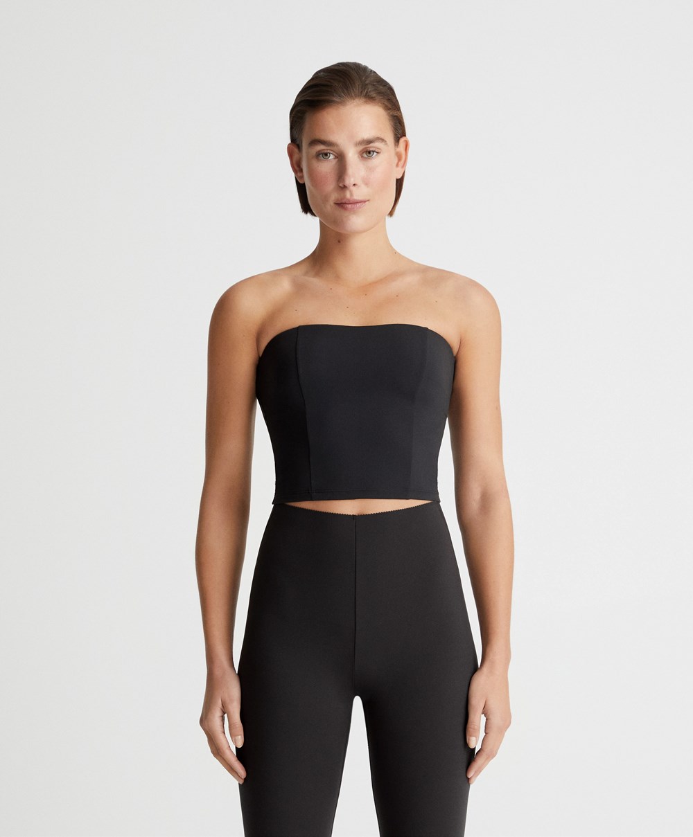 Oysho Bandeau Top Fekete | VRWEMT-034