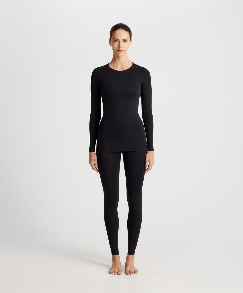 Oysho Base Layer Seamless 65cm Leggings Fekete | INURSP-365