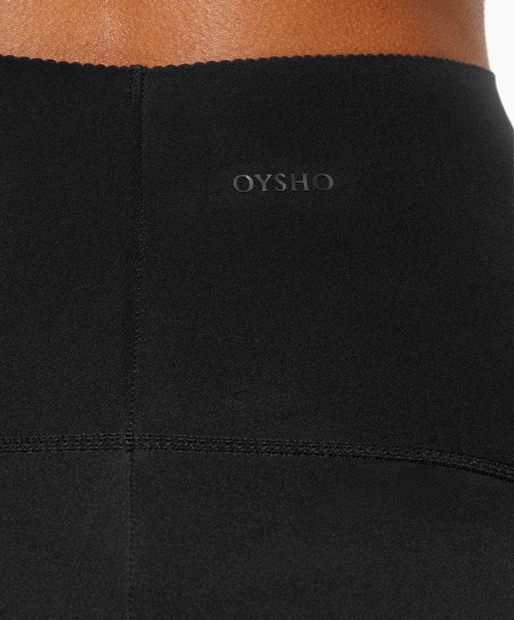 Oysho Basic Compressive 25cm Cycle Leggings Fekete | USPFGZ-159