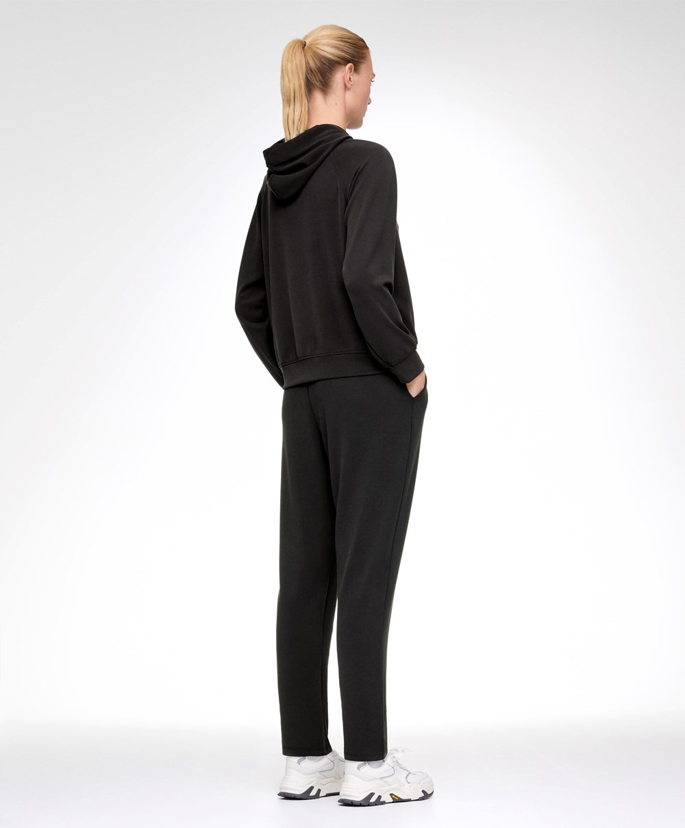 Oysho Black Modal Egyenes Tracksuit Fekete | YEIFWD-560