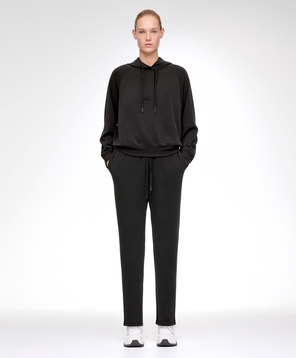 Oysho Black Modal Egyenes Tracksuit Fekete | YEIFWD-560