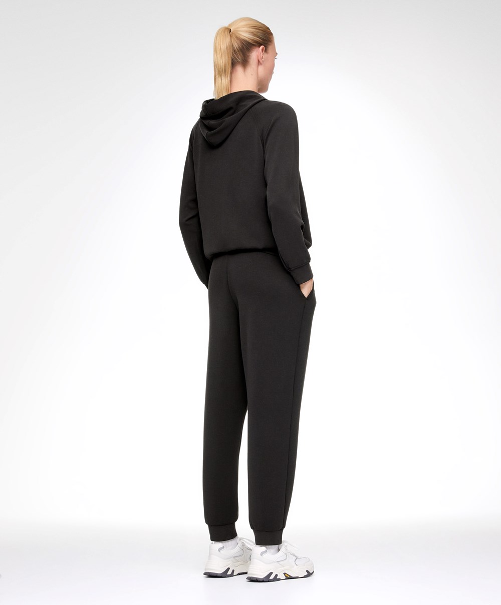 Oysho Black Modal Tracksuit With Zip Fekete | NMFJDX-364