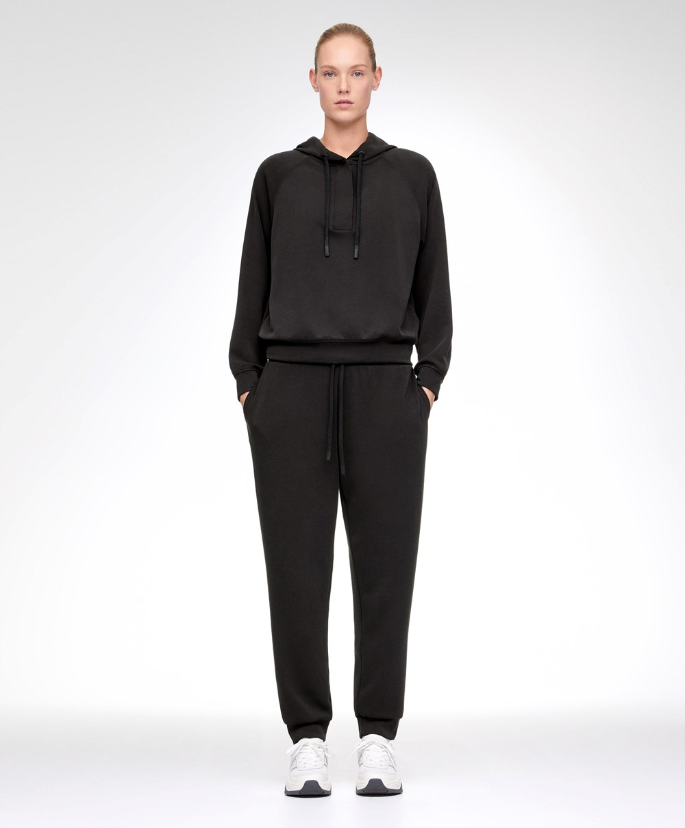 Oysho Black Modal Tracksuit With Zip Fekete | NMFJDX-364