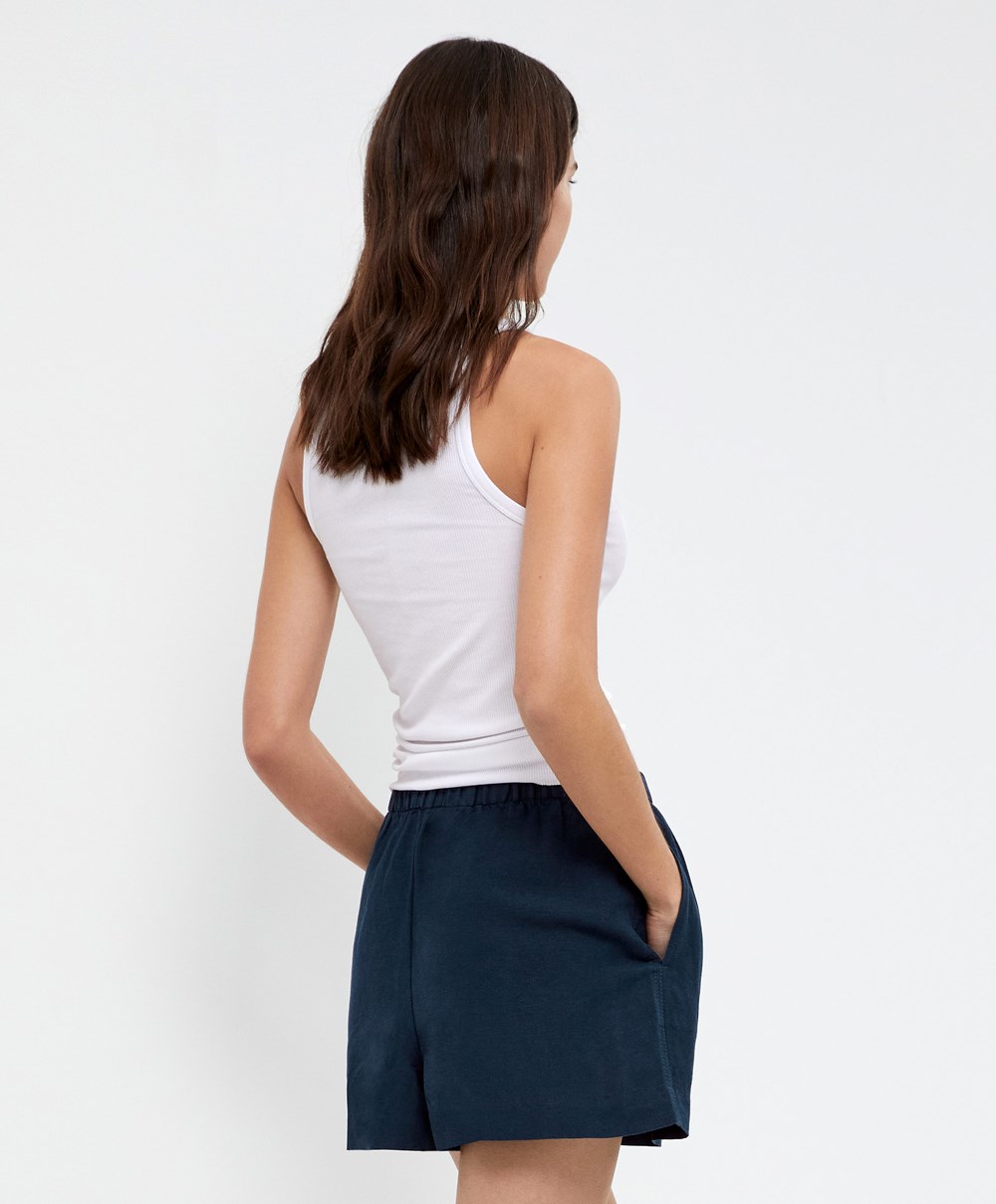 Oysho Bordázott Vest Top Pale Ecru | DWCRHA-104