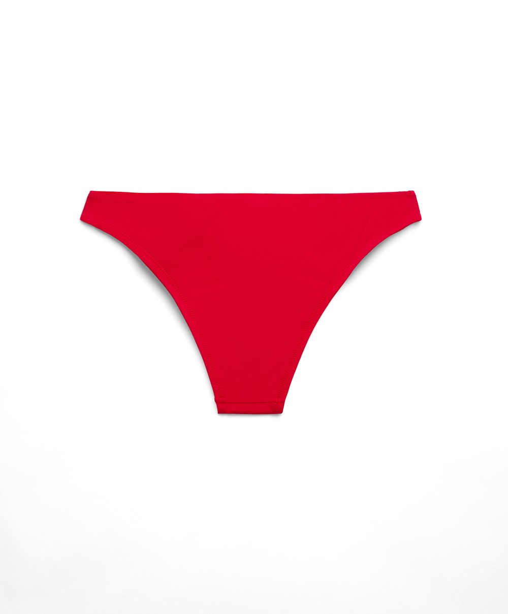 Oysho Brazilian Bikini Bottoms Piros | SDFWUK-201