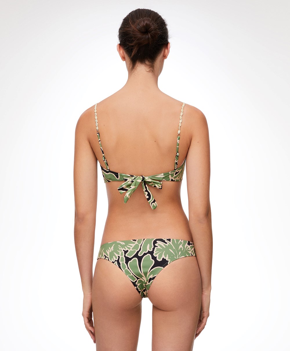 Oysho Brazilian Bikini Briefs Zöld | UPIWEC-451