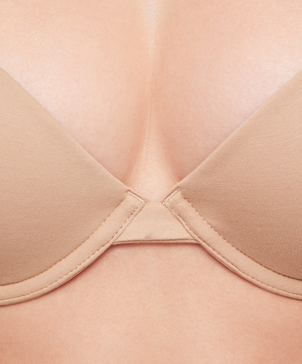 Oysho Classic Pamut Underwired Bra Bézs | DFGKOC-452