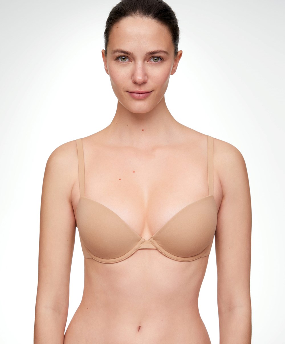 Oysho Classic Pamut Underwired Bra Bézs | DFGKOC-452