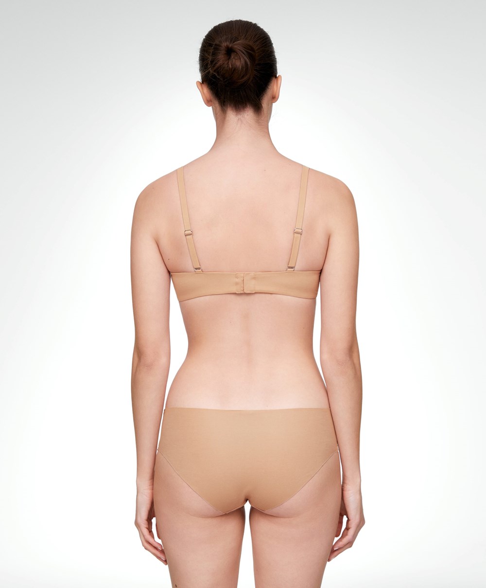 Oysho Classic Pamut Underwired Bra Bézs | DFGKOC-452