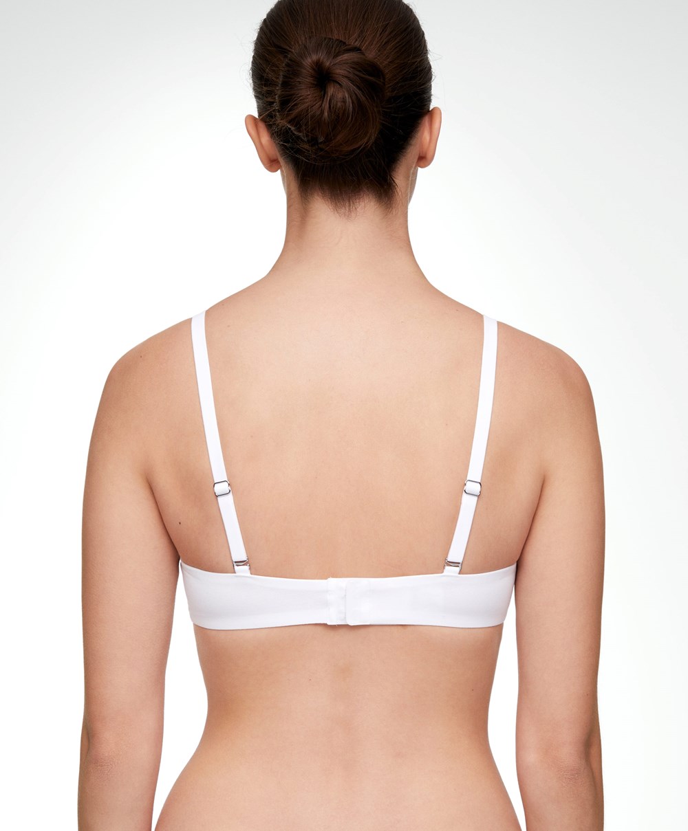 Oysho Classic Pamut Underwired Bra Fehér | PSJYMO-937