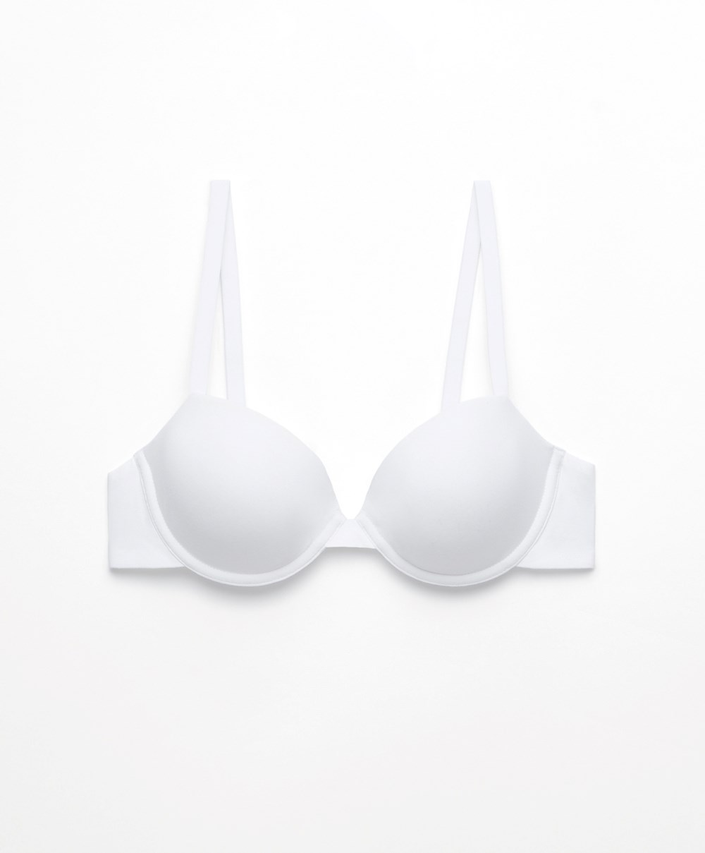 Oysho Classic Pamut Underwired Bra Fehér | PSJYMO-937