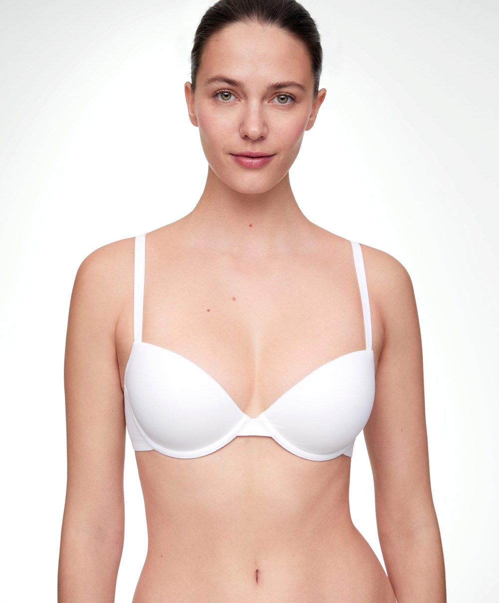 Oysho Classic Pamut Underwired Bra Fehér | PSJYMO-937