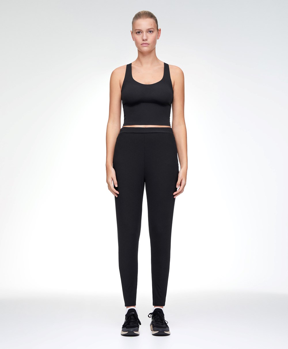 Oysho Clean Light Touch Joggers Fekete | LQVJHP-415