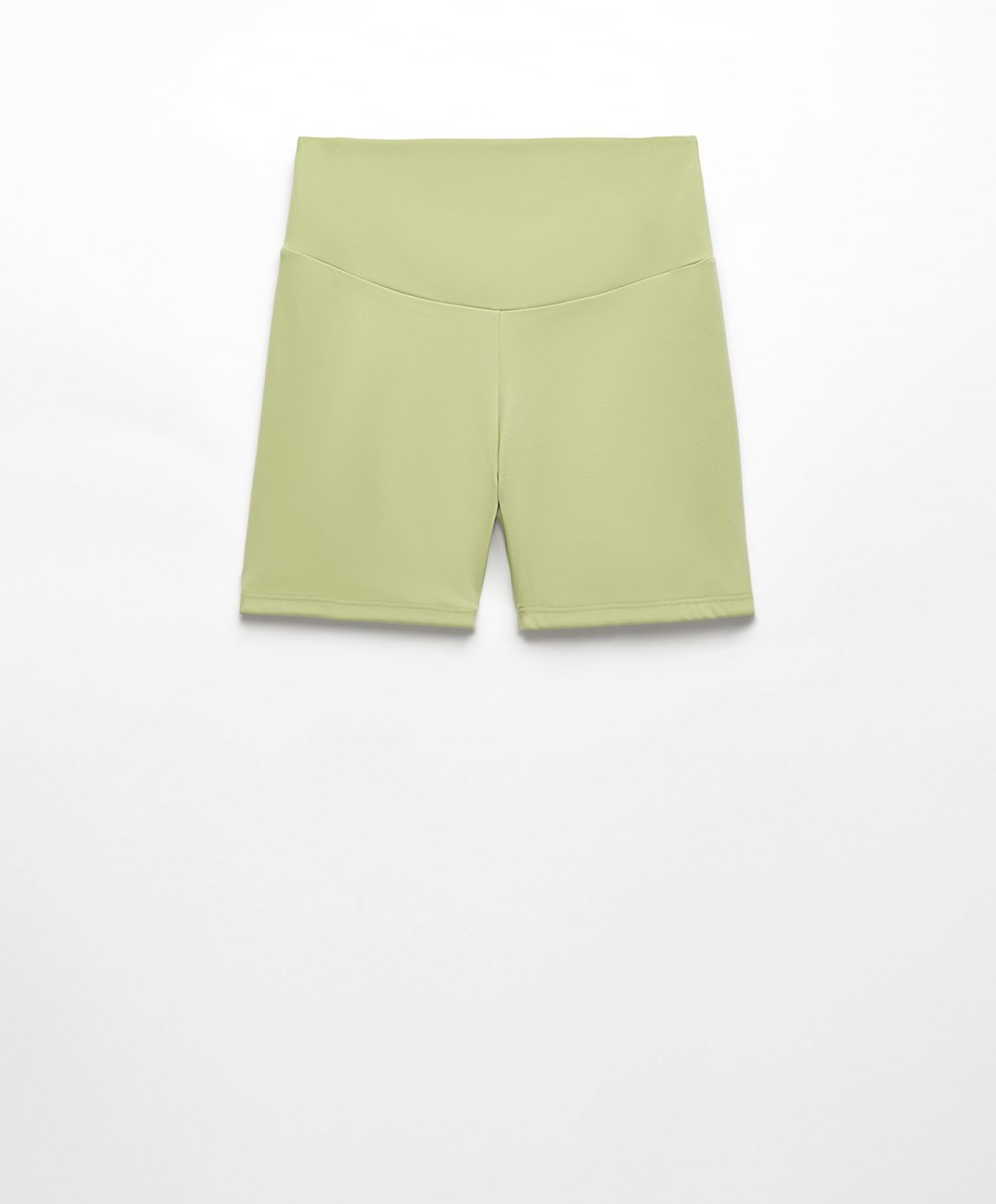 Oysho Comfortlux High-rise 10cm Hot Pants Zöld | DBNHCO-137