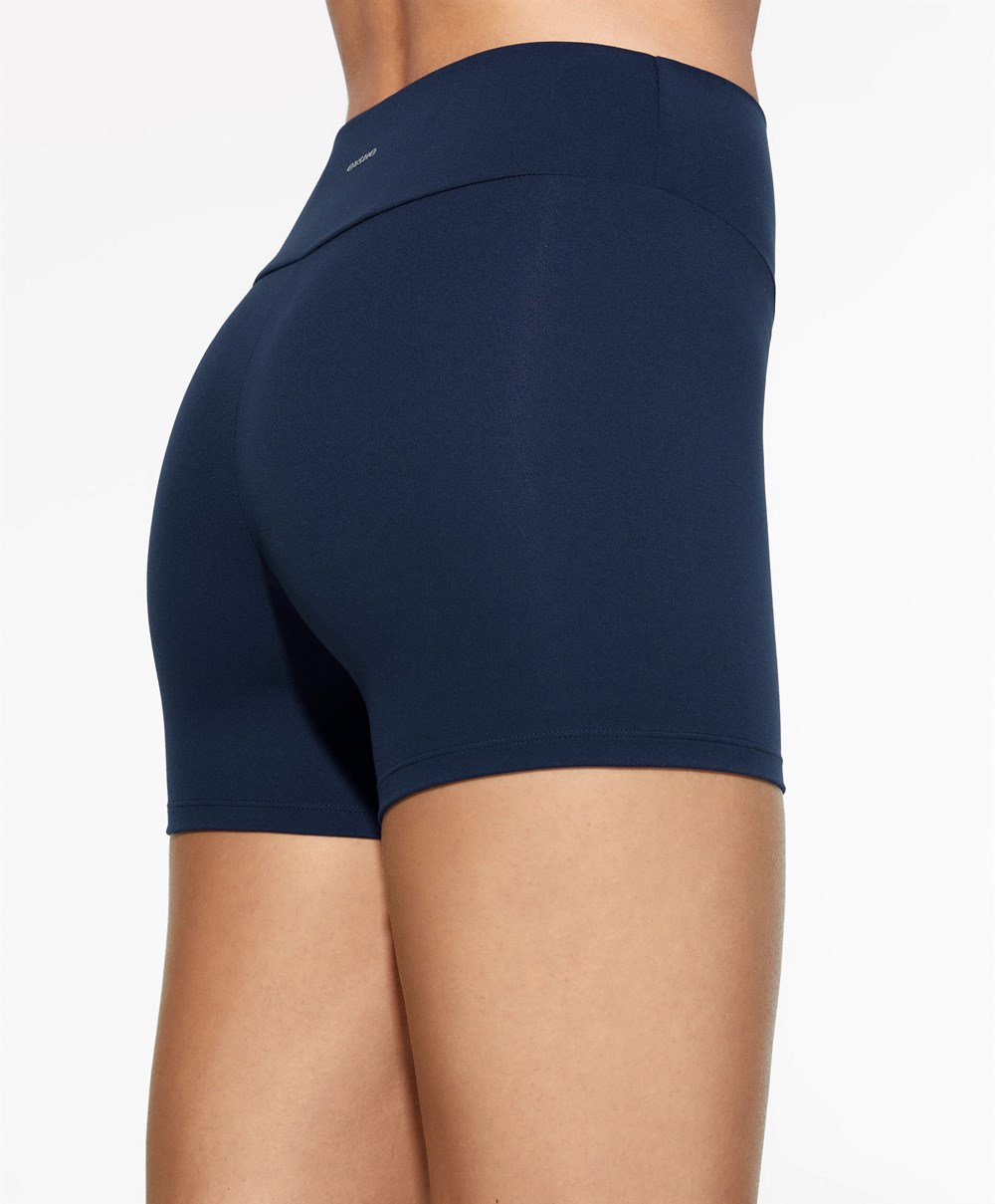 Oysho Comfortlux High-rise 10cm Hot Pants Sötétkék Kék | GXFOTL-539