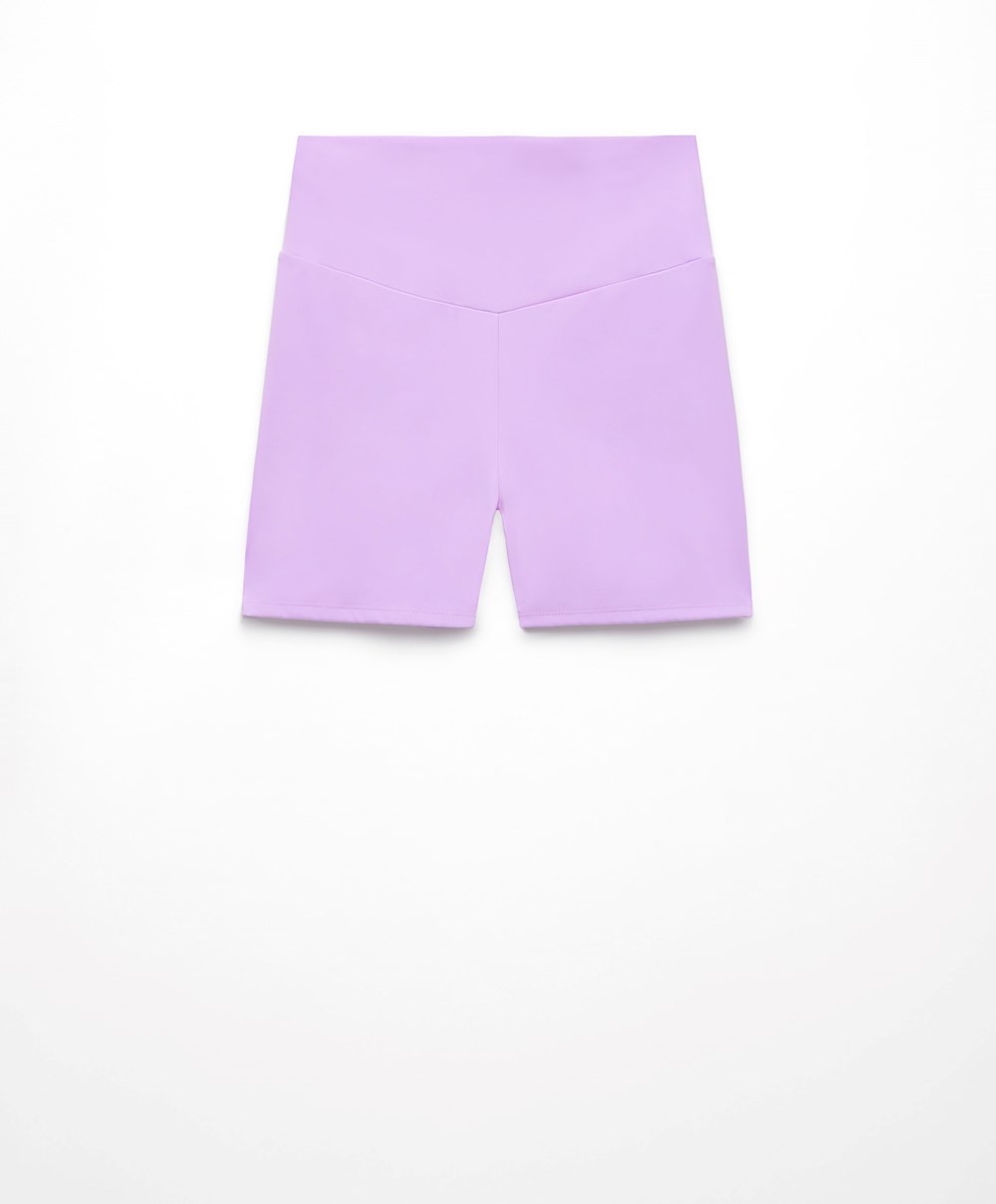 Oysho Comfortlux High-rise 10cm Hot Pants Mauve | JBKYZN-912