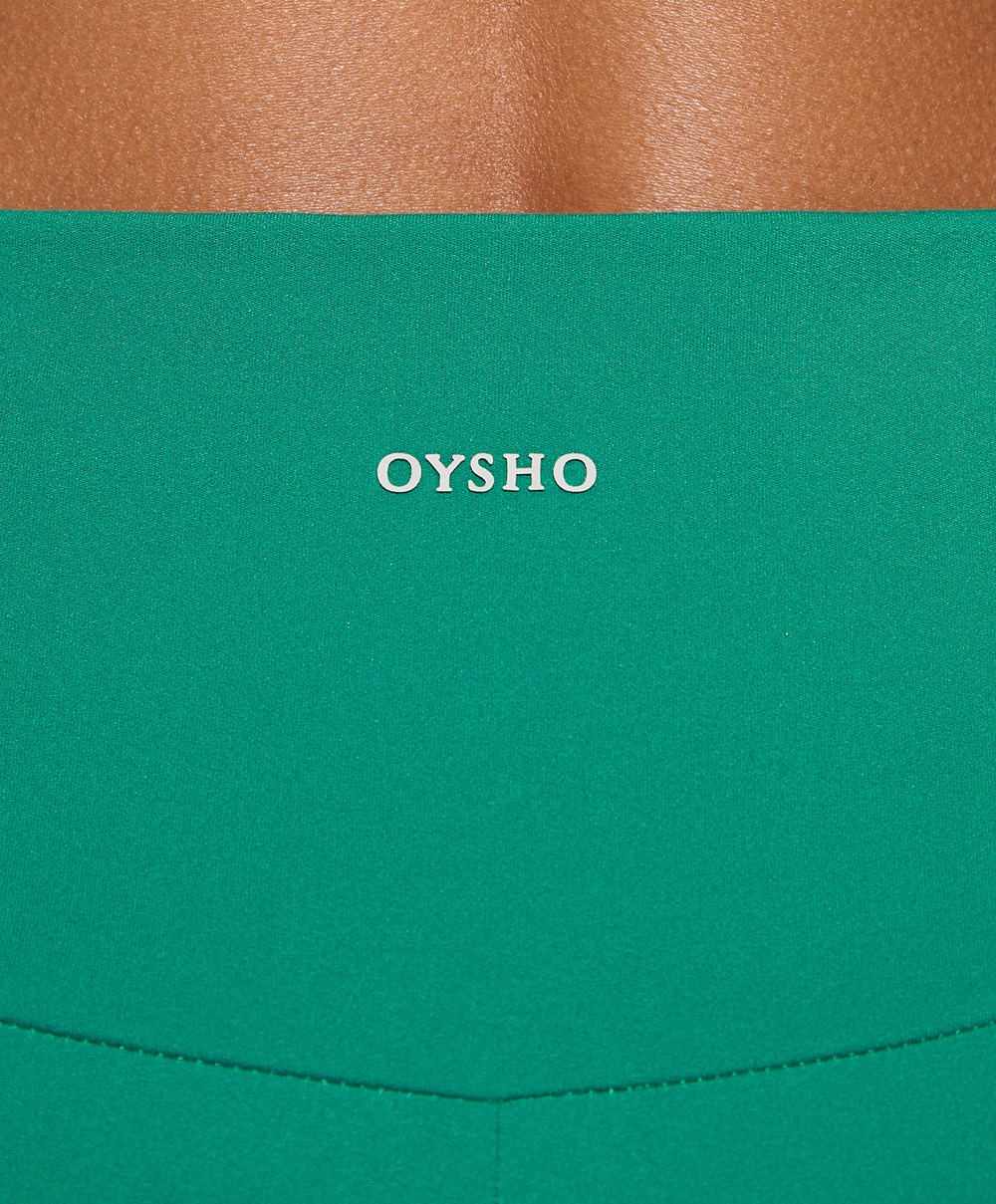 Oysho Comfortlux High-rise 10cm Hot Pants Zöld | SPQWNV-290