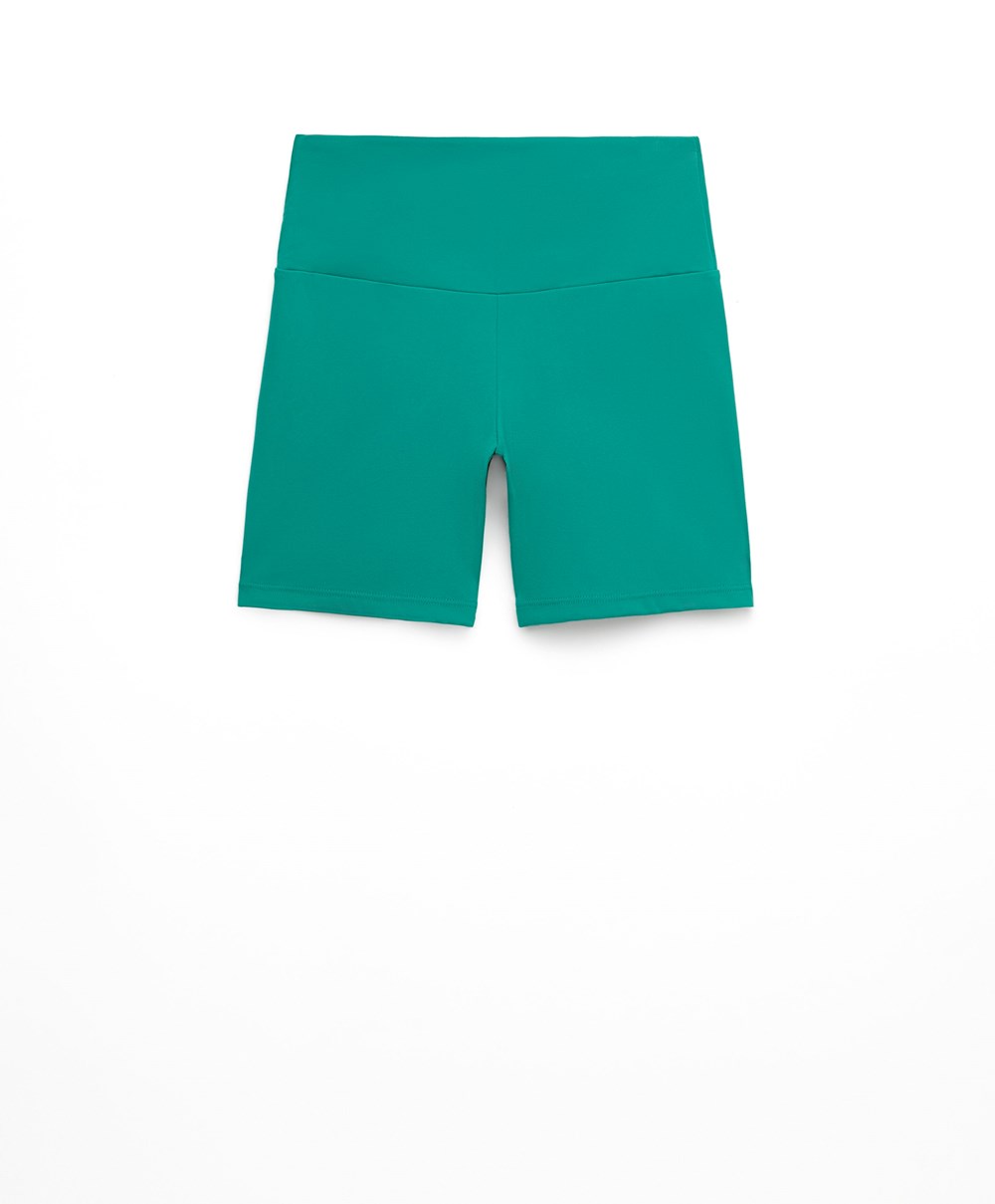 Oysho Comfortlux High-rise 10cm Hot Pants Zöld | SPQWNV-290