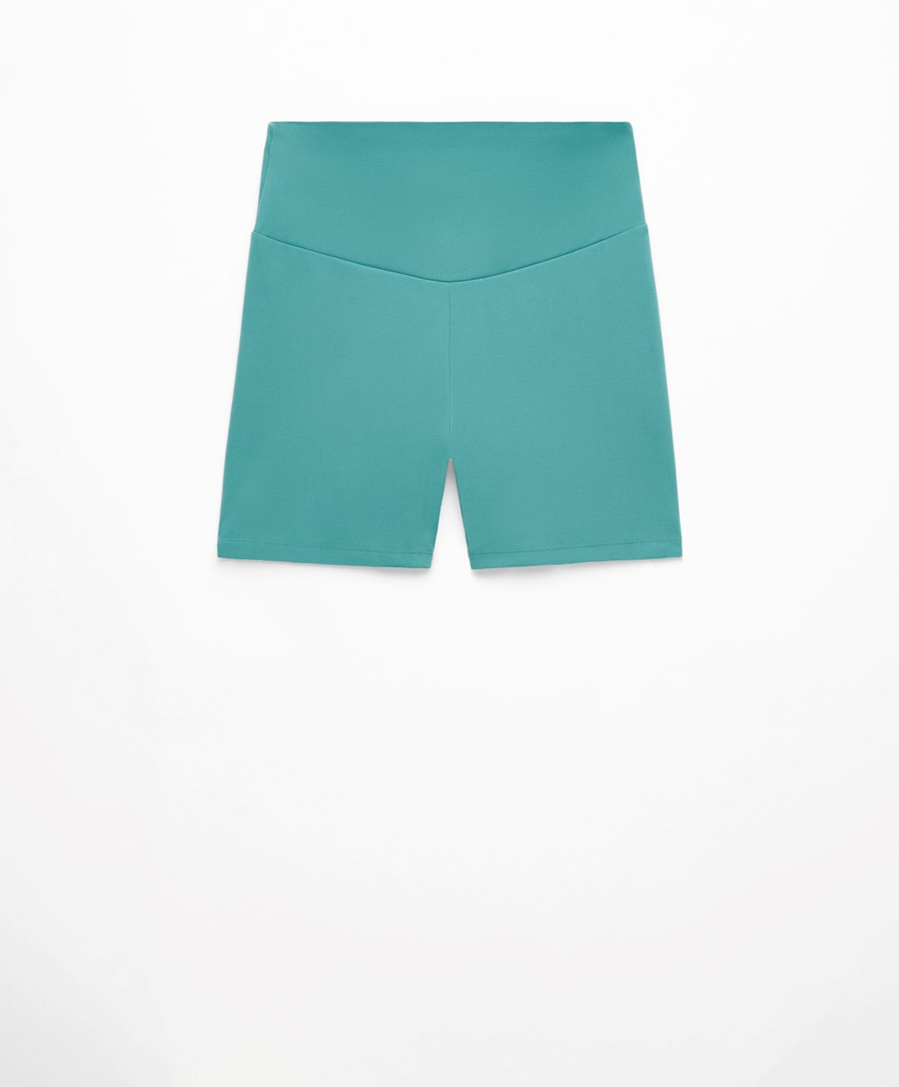 Oysho Comfortlux High-rise 10cm Hot Pants Türkiz | TMWQCB-047