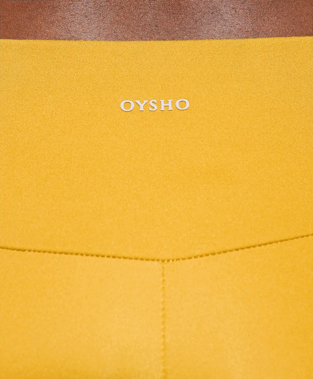 Oysho Comfortlux High-rise 25cm Cycle Leggings Sárga | ADSVGK-603