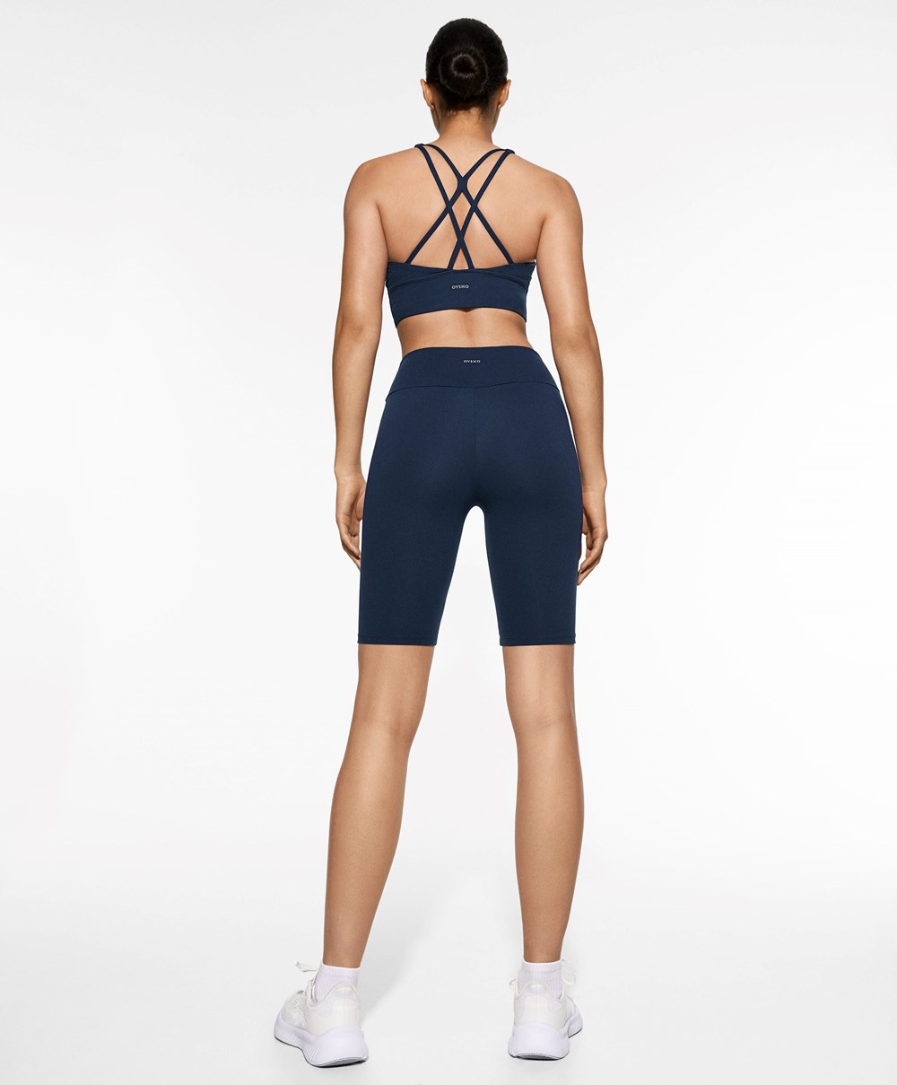 Oysho Comfortlux High-rise 25cm Cycle Leggings Sötétkék Kék | DFYENK-264