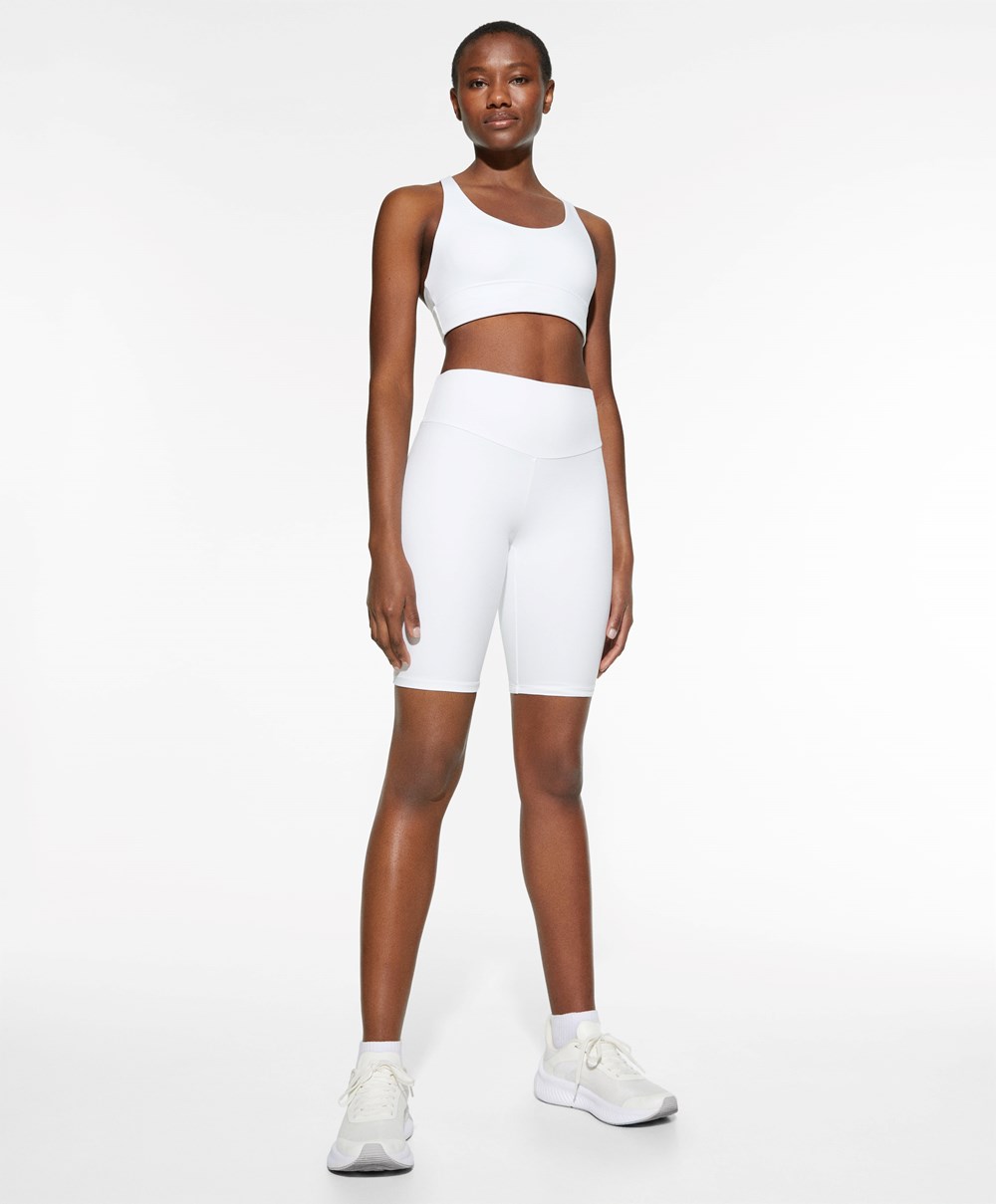 Oysho Comfortlux High-rise 25cm Cycle Leggings Fehér | ETWGMV-327