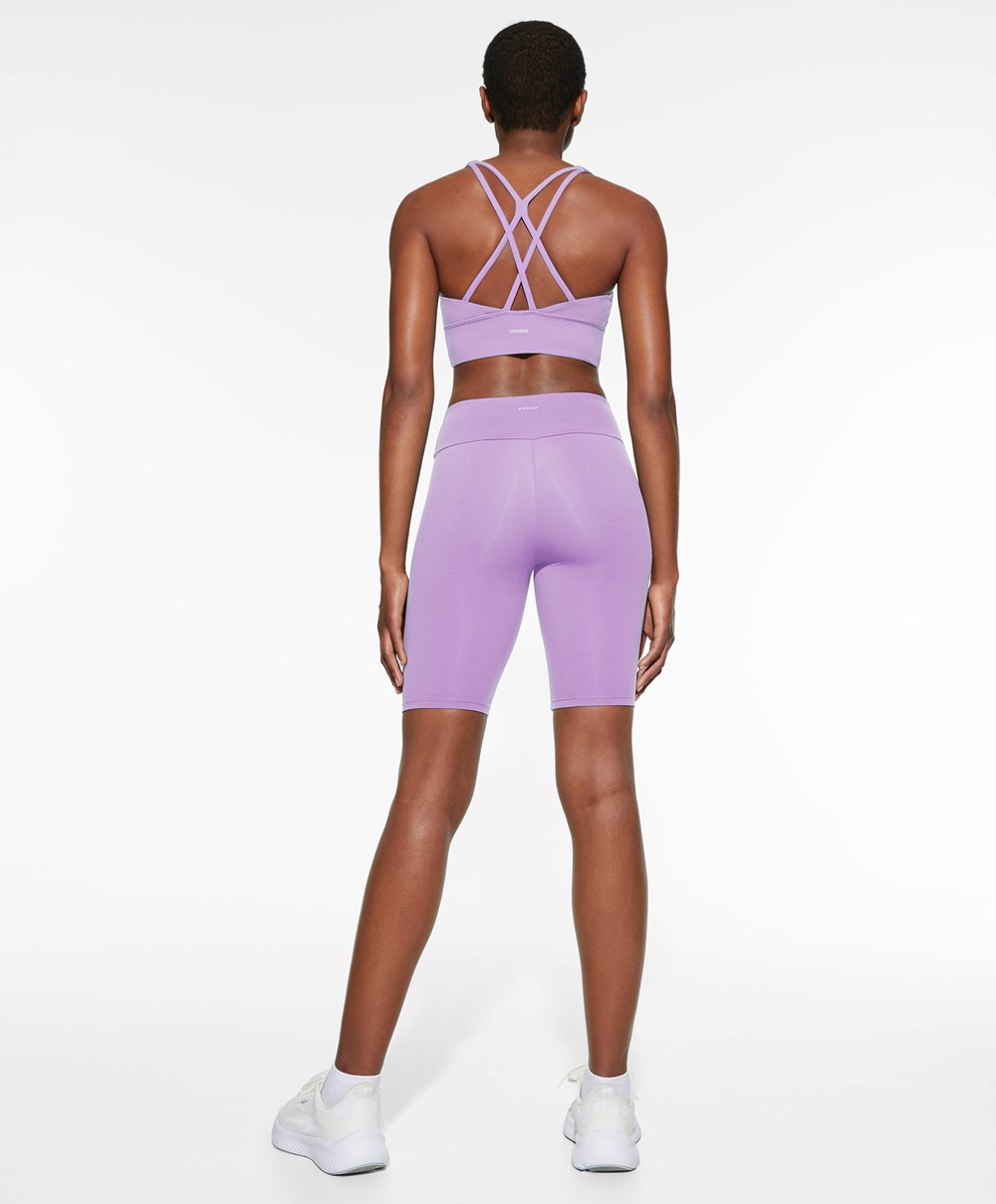 Oysho Comfortlux High-rise 25cm Cycle Leggings Mauve | USEFMA-630