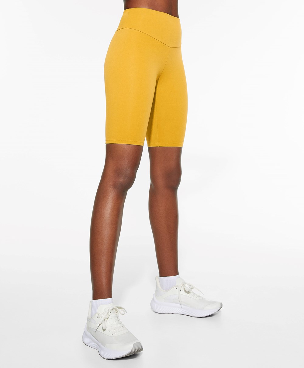 Oysho Comfortlux High-rise 25cm Cycle Leggings Sárga | VLIRKH-658