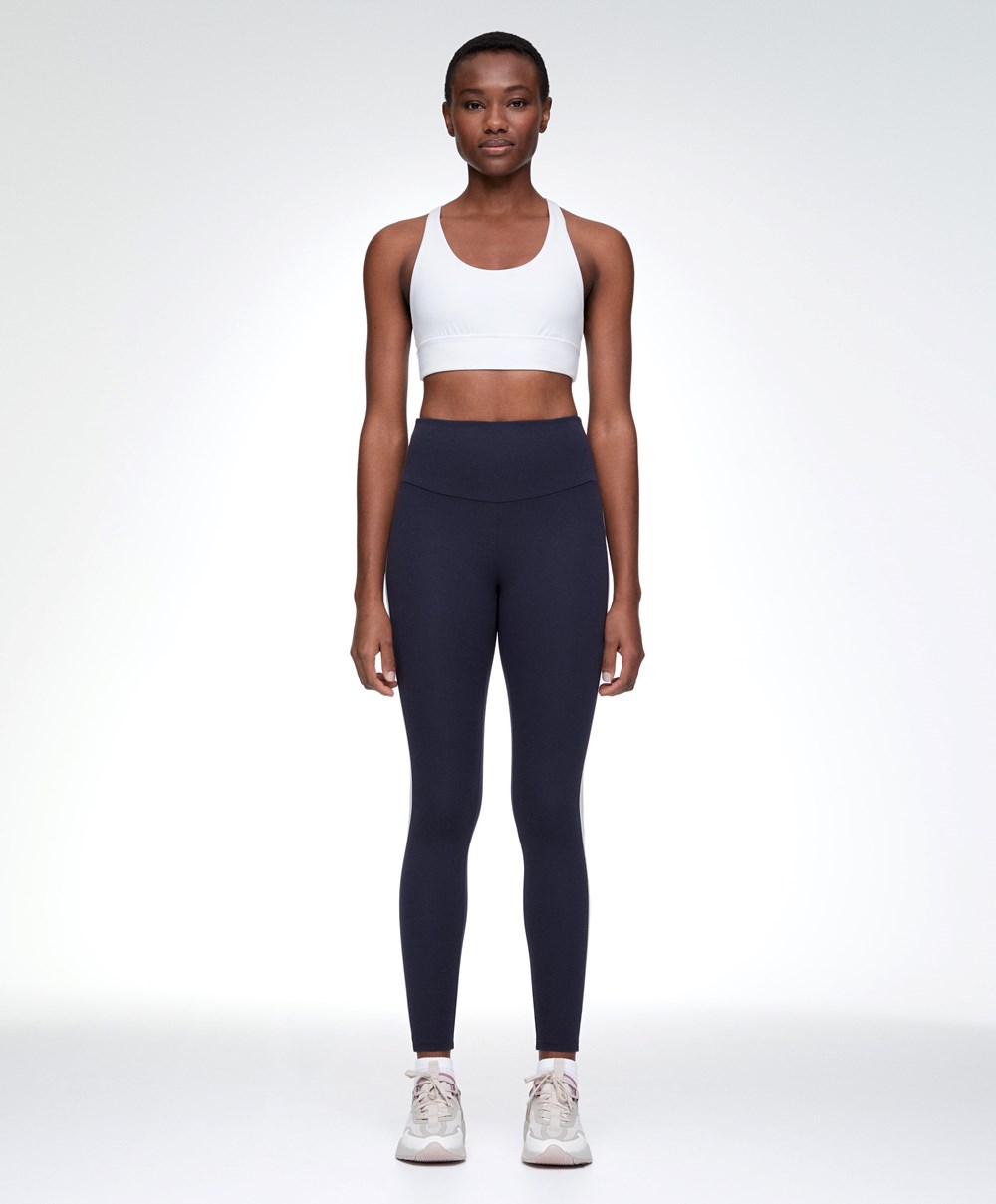 Oysho Comfortlux High-rise 65cm Ankle-length Leggings Sötétkék | TXQNBU-710