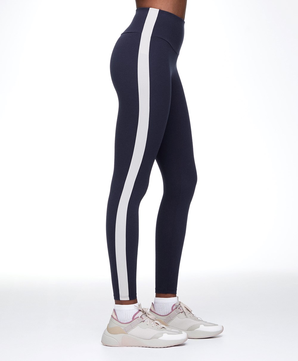 Oysho Comfortlux High-rise 65cm Ankle-length Leggings Sötétkék | TXQNBU-710