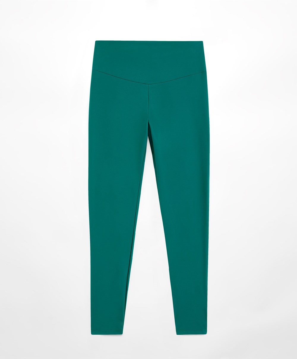 Oysho Comfortlux High-rise Ankle-length Leggings Zöld | AZORKL-789