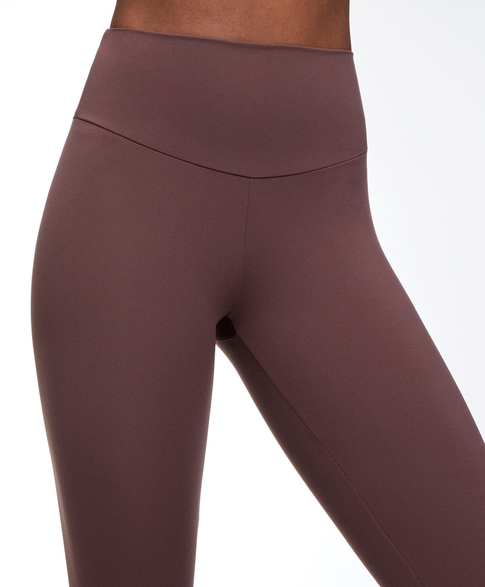 Oysho Comfortlux High-rise Ankle-length Leggings Washed Mahogany | DGXITP-134