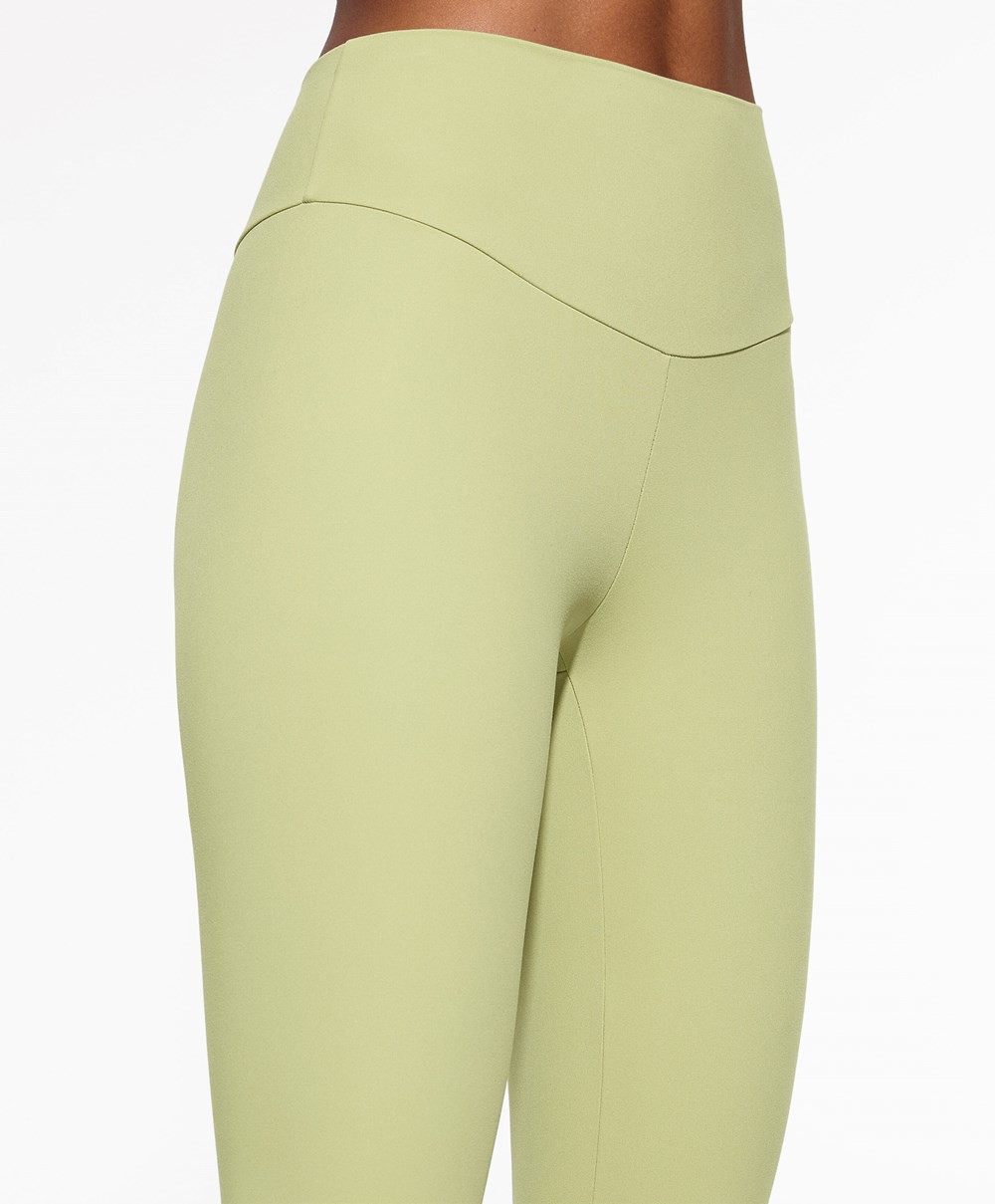 Oysho Comfortlux High-rise Ankle-length Leggings Zöld | ELAKMN-350