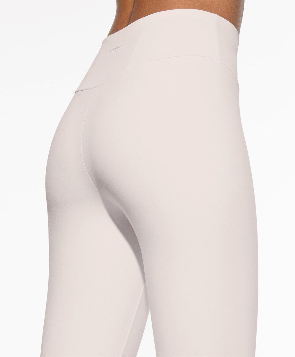 Oysho Comfortlux High-rise Ankle-length Leggings Ivory Ecru | KGSVTW-126