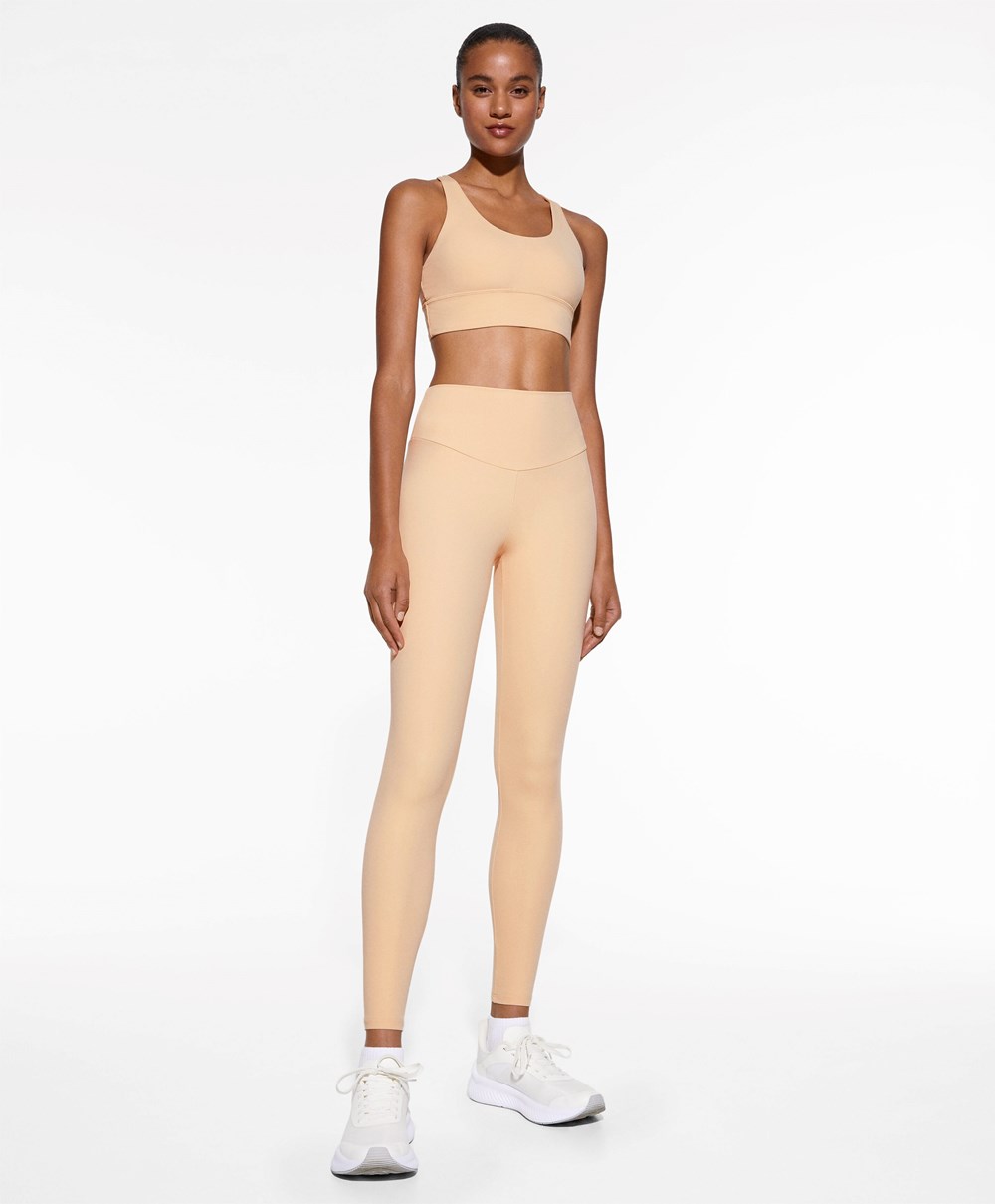 Oysho Comfortlux High-rise Ankle-length Leggings Vanilla | KIDZUR-537