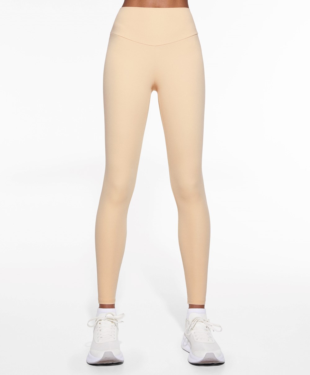 Oysho Comfortlux High-rise Ankle-length Leggings Vanilla | KIDZUR-537