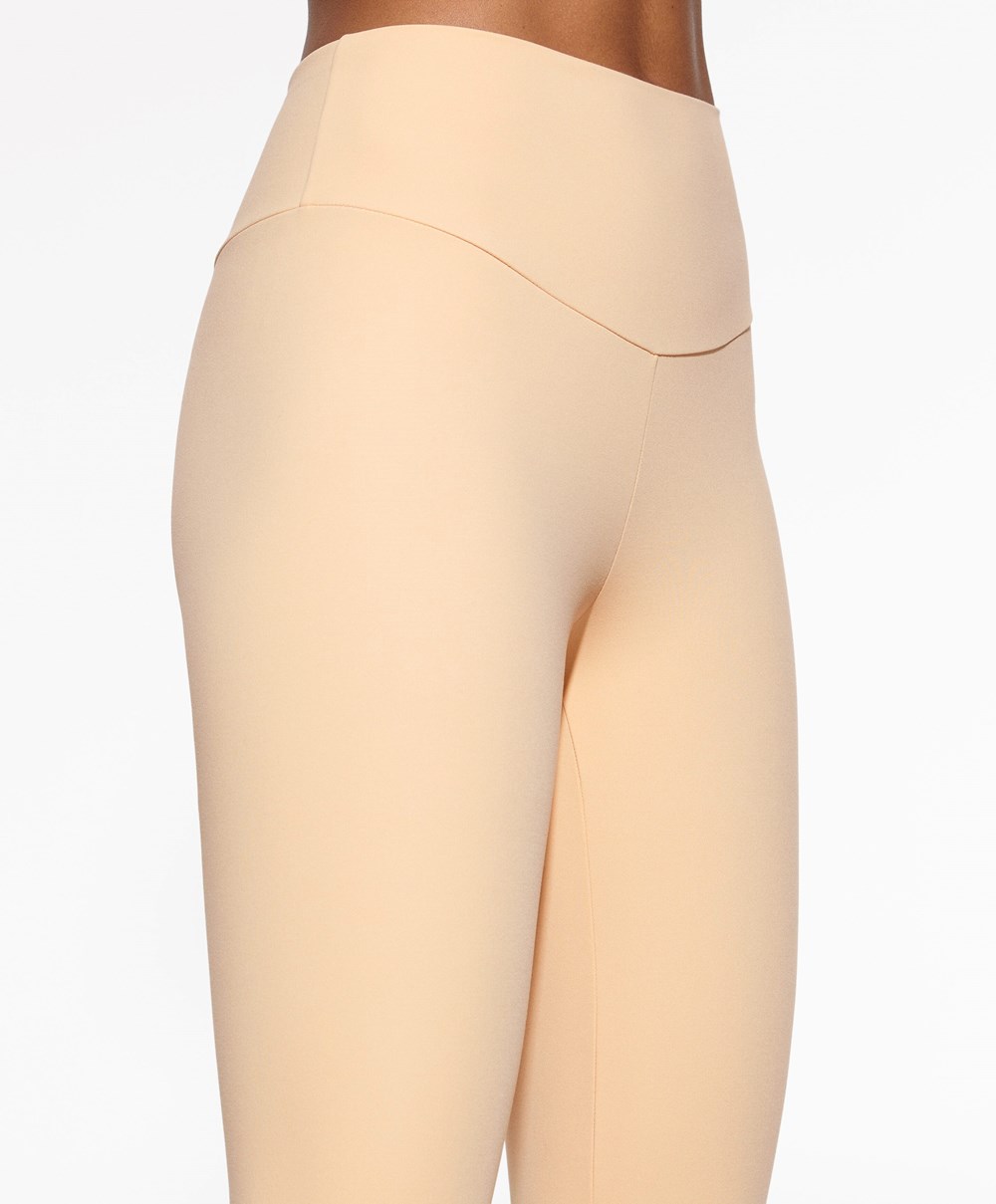 Oysho Comfortlux High-rise Ankle-length Leggings Vanilla | KIDZUR-537