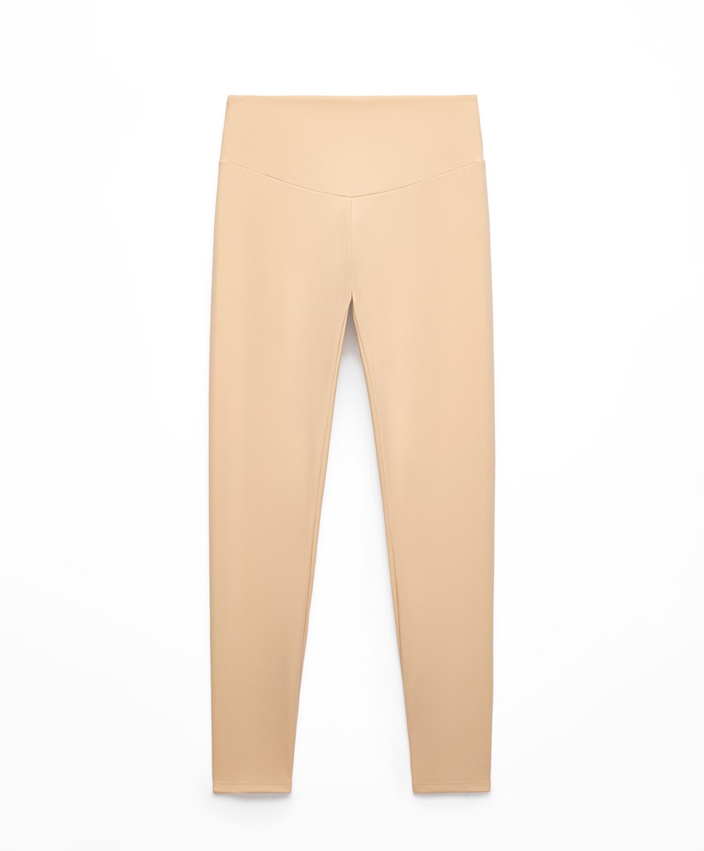 Oysho Comfortlux High-rise Ankle-length Leggings Vanilla | KIDZUR-537