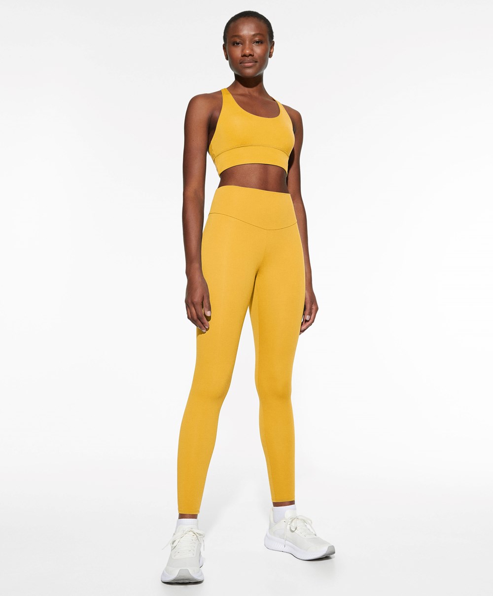 Oysho Comfortlux High-rise Ankle-length Leggings Sárga | QTWJNU-917