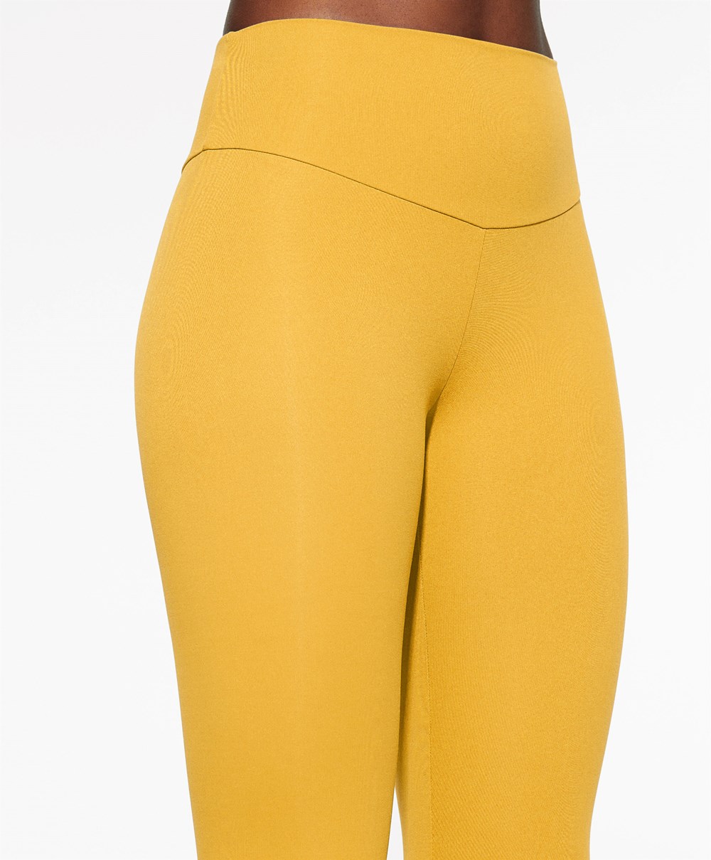 Oysho Comfortlux High-rise Ankle-length Leggings Sárga | QTWJNU-917