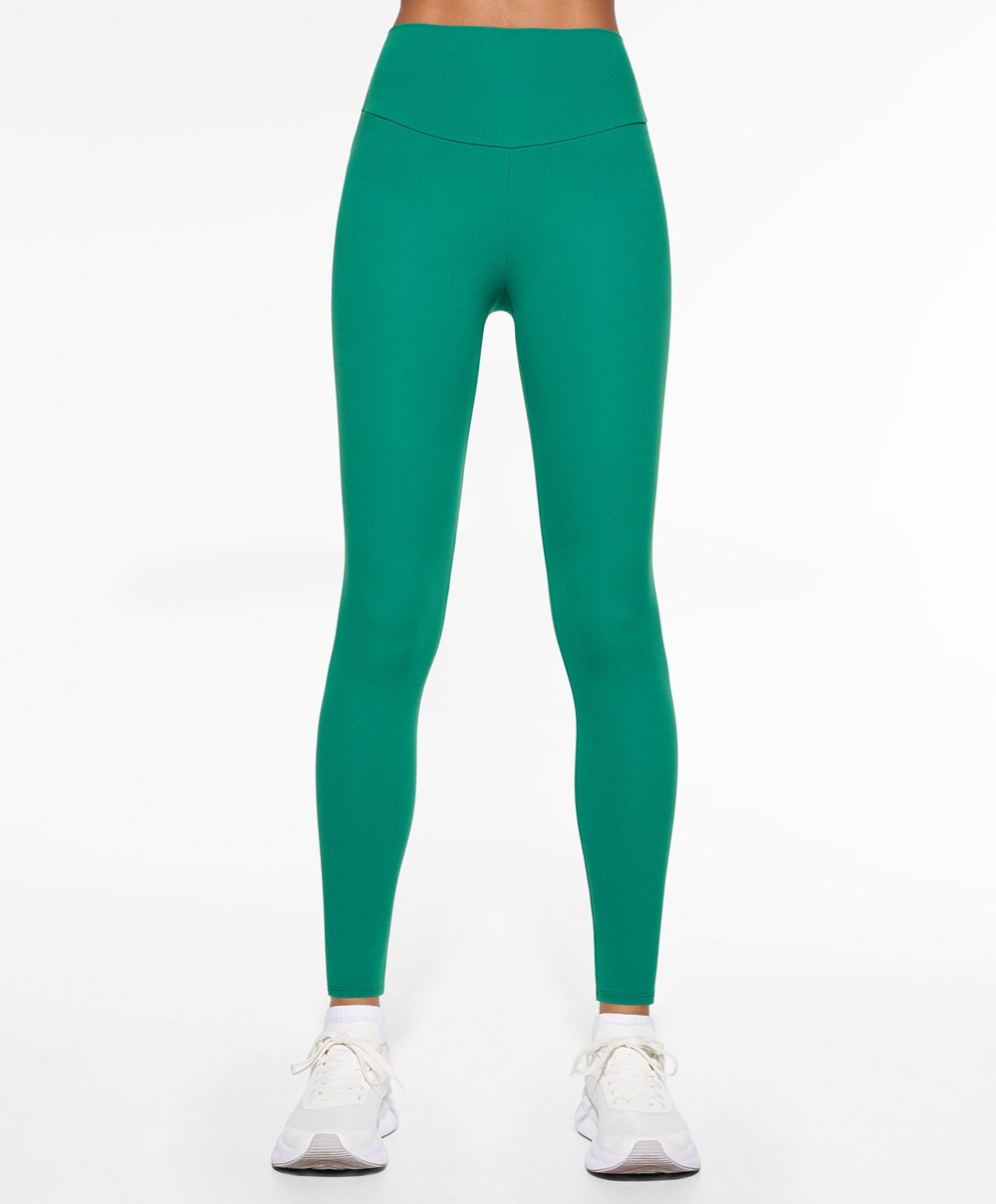 Oysho Comfortlux High-rise Ankle-length Leggings Zöld | VNLZBA-241