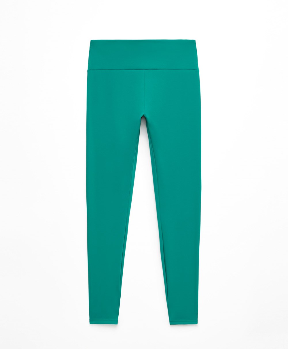 Oysho Comfortlux High-rise Ankle-length Leggings Zöld | VNLZBA-241