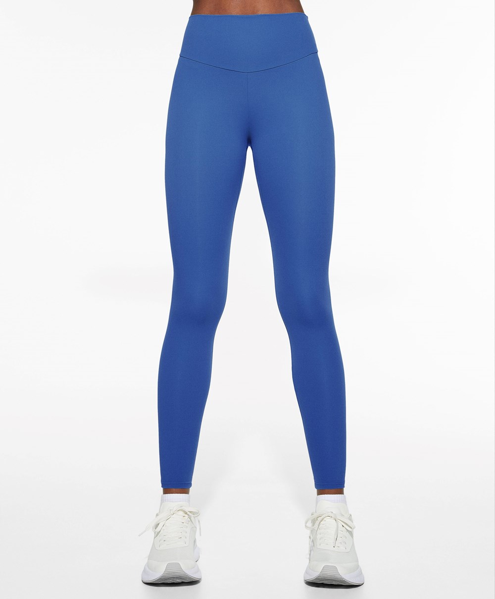 Oysho Comfortlux High-rise Ankle-length Leggings Kék | XKGWBH-103