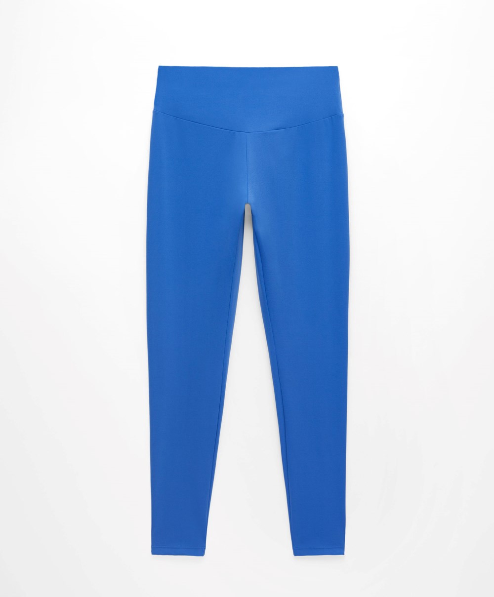 Oysho Comfortlux High-rise Ankle-length Leggings Kék | XKGWBH-103