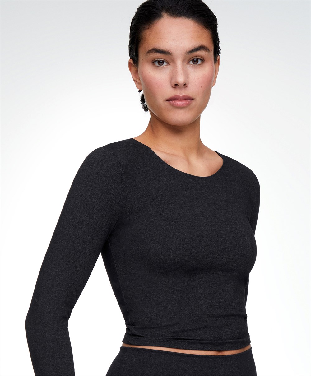 Oysho Comfortlux Long-sleeved T-shirt Sötétszürke | WYXONV-792