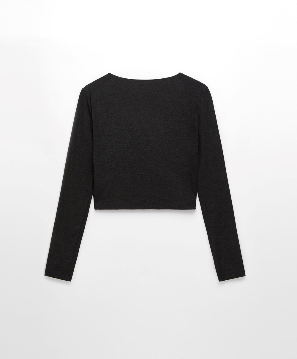 Oysho Comfortlux Long-sleeved T-shirt Sötétszürke | WYXONV-792