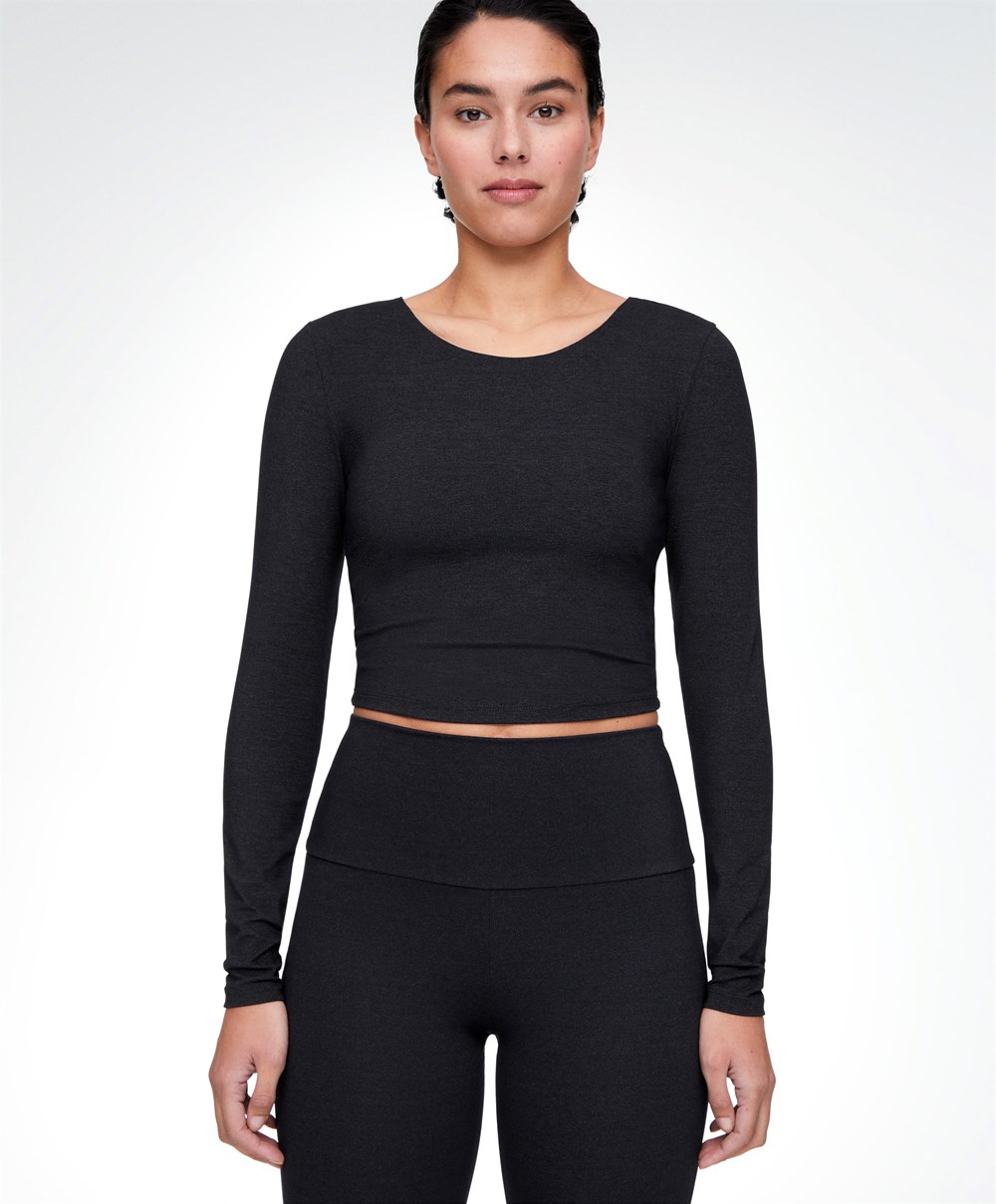 Oysho Comfortlux Long-sleeved T-shirt Sötétszürke | WYXONV-792