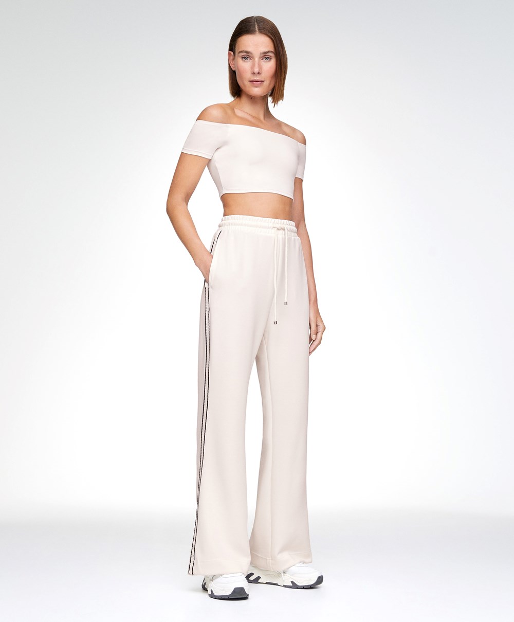 Oysho Comfortlux Off-the-shoulder Top With Cups Cream-white | IDVOAW-849